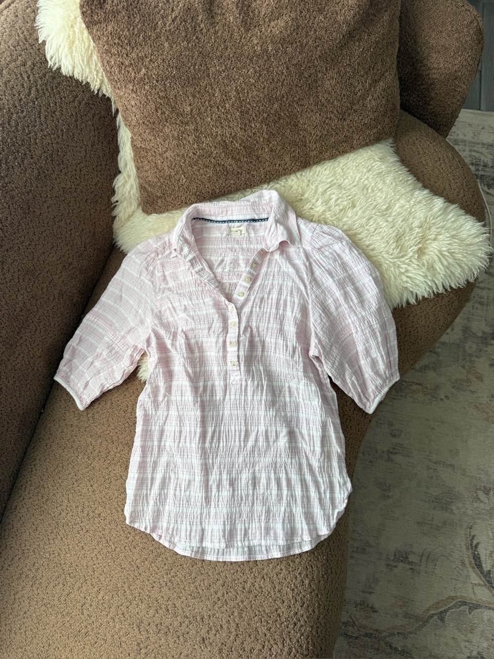 Anthropologie Pilcro Pink Striped Gauzy Top